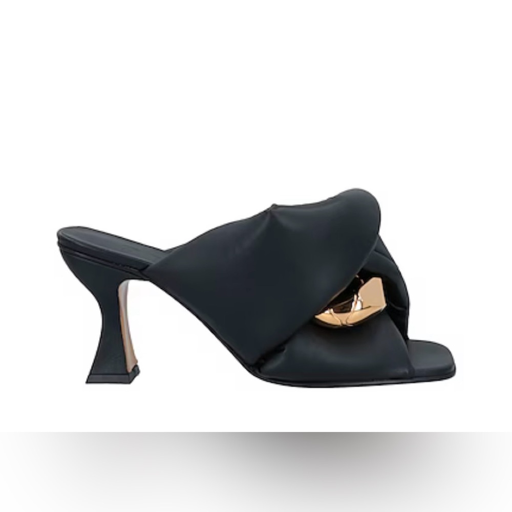 JW ANDERSON black twist chain heeled mules